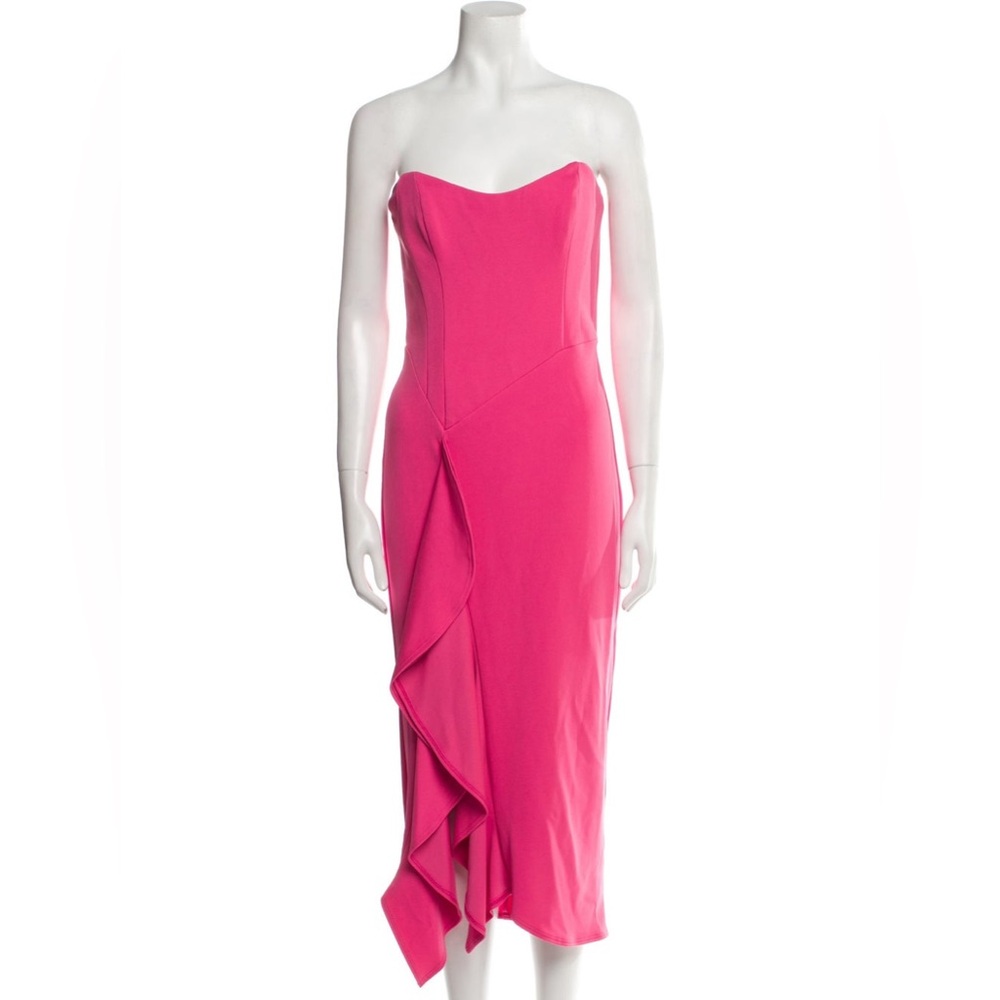 Katie May - Strapless Midi Pink Cocktail Dress - size small